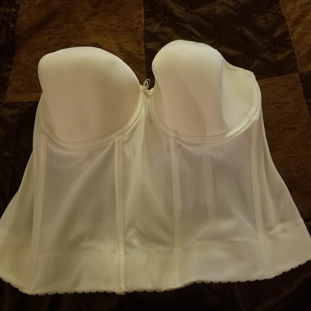White Backless Strapless Bustier